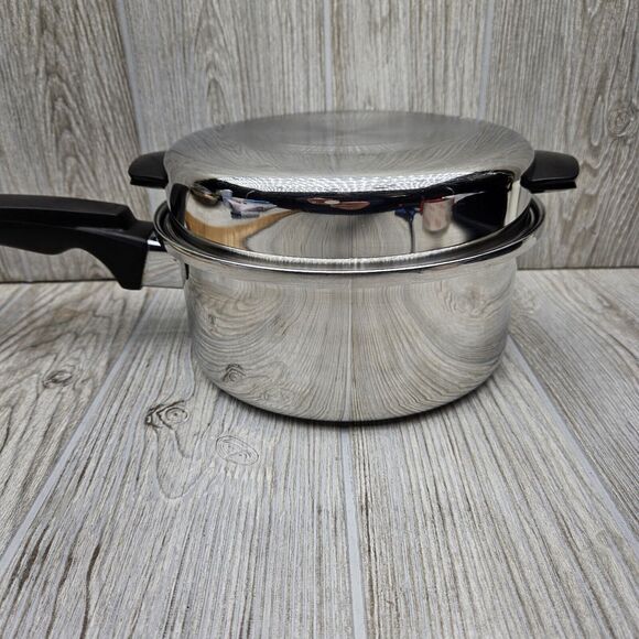 Vintage Royal Queen Multi-Core 5 Ply 2 Qt Sauce‎ Pan Great Condition W Dome Lid - Picture 9 of 10